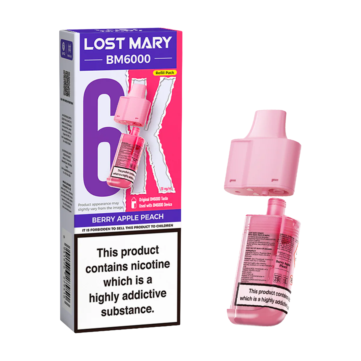 Berry Apple Peach Lost Mary BM6000 Refill Pack