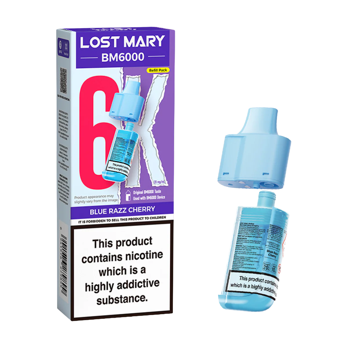 Blue Razz Cherry Lost Mary BM6000 Refill Pack