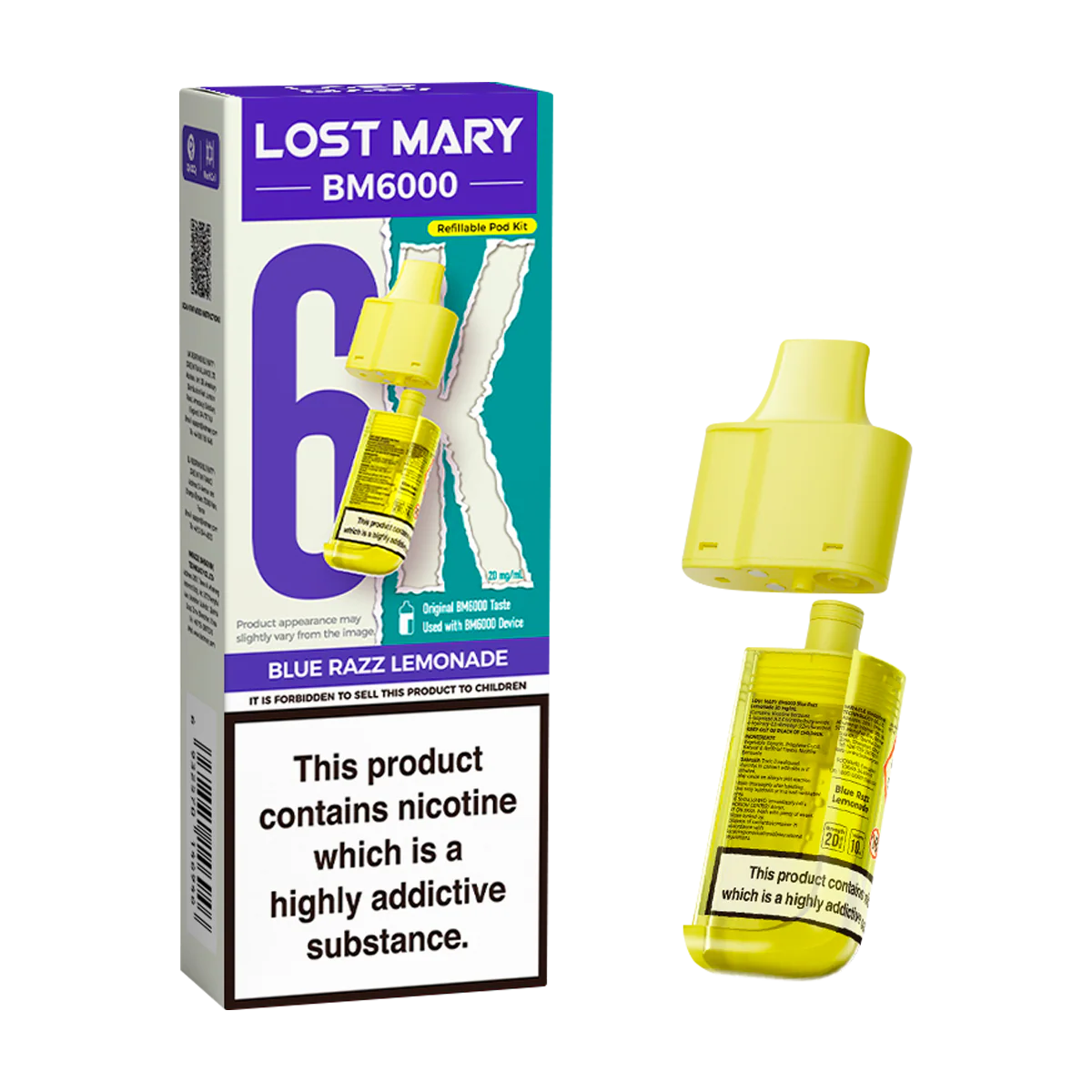 Blue Razz Lemonade Lost Mary BM6000 Refill Pack