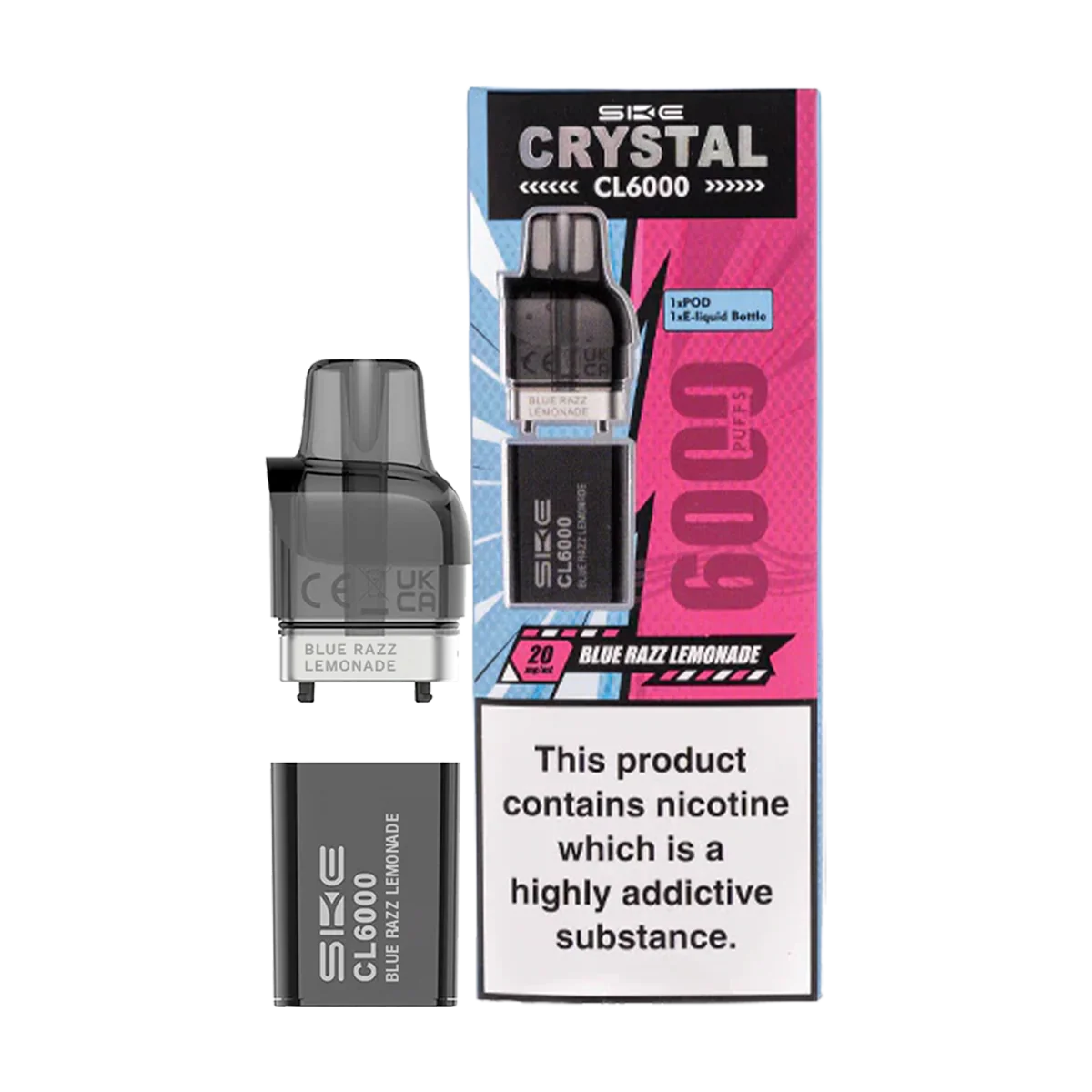 Blue Razz Lemonade SKE Crystal CL6000 Pods