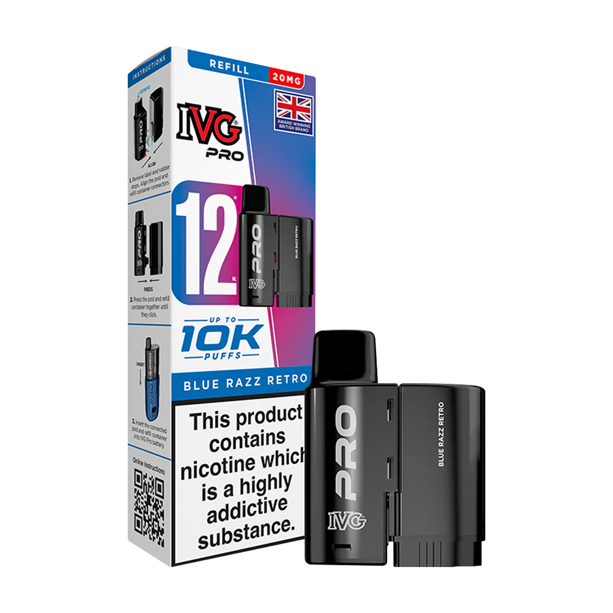 Blue Razz Retro IVG Pro 12 Refill Pack