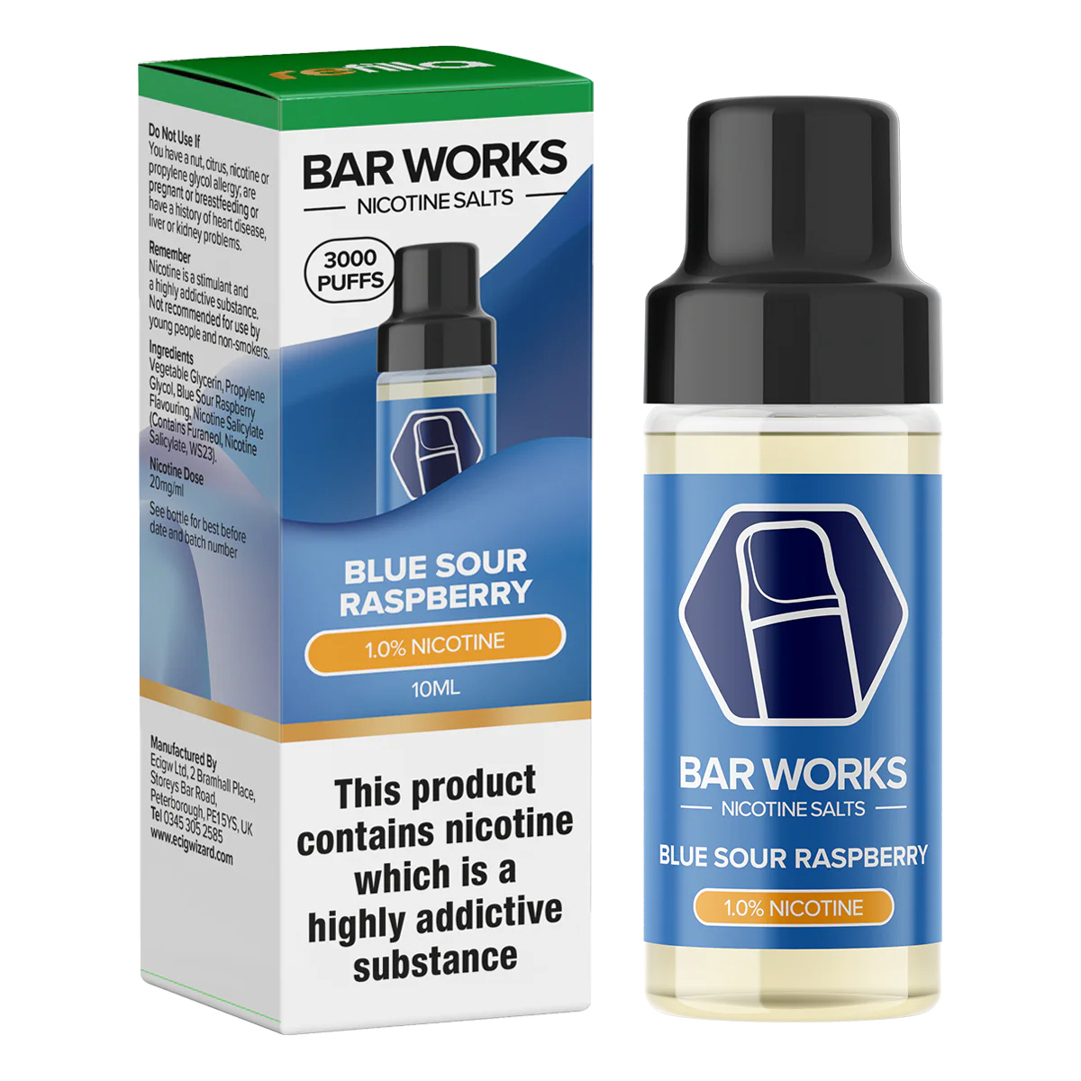Blue Sour Raspberry Nic Salt by Refilla