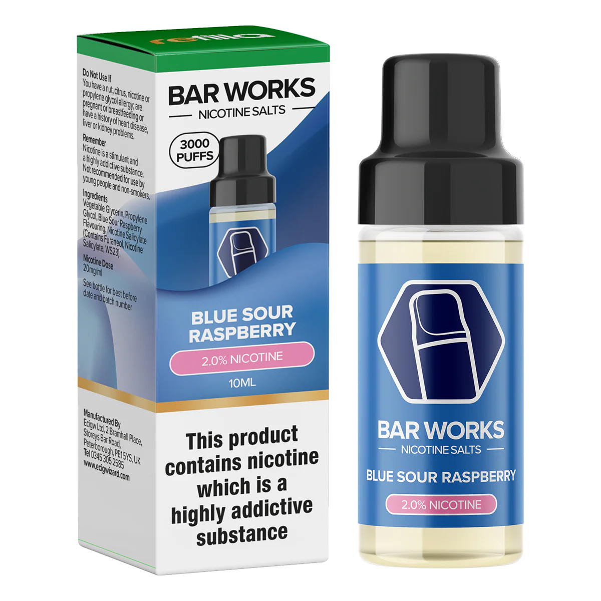 Blue Sour Raspberry Nic Salt by Refilla - Image 2