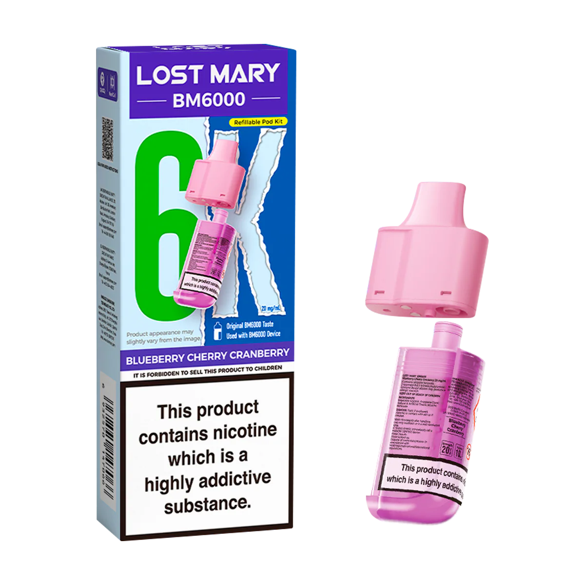 Blueberry Cherry Cranberry Lost Mary BM6000 Refill Pack