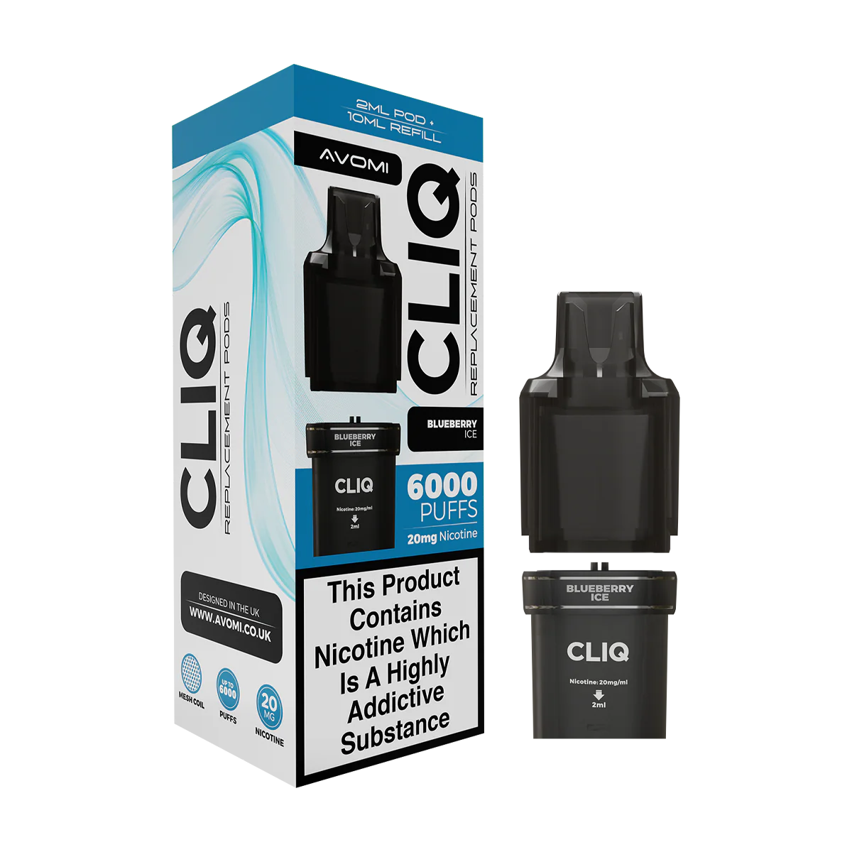 Blueberry Ice Avomi Cliq 6000 Refill Pack