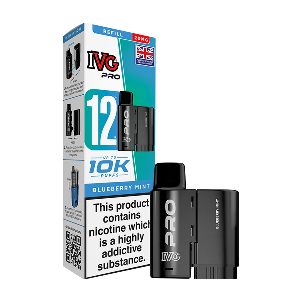 Blueberry Mint IVG Pro 12 Refill Pack