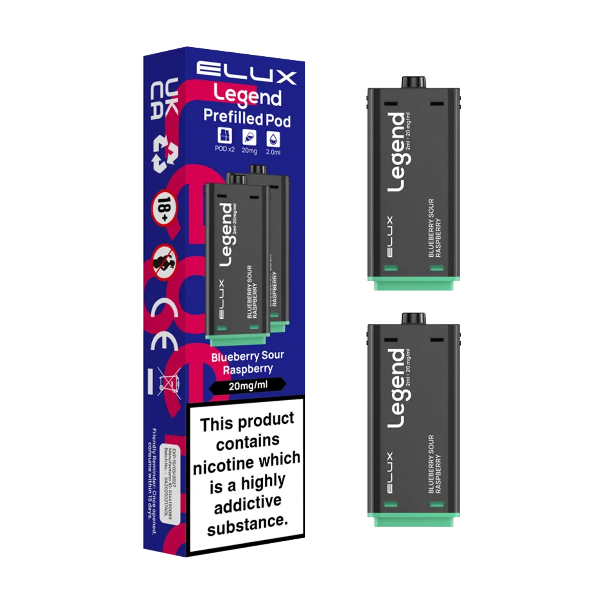Blueberry Sour Raspberry Elux Legend 1500 Pods
