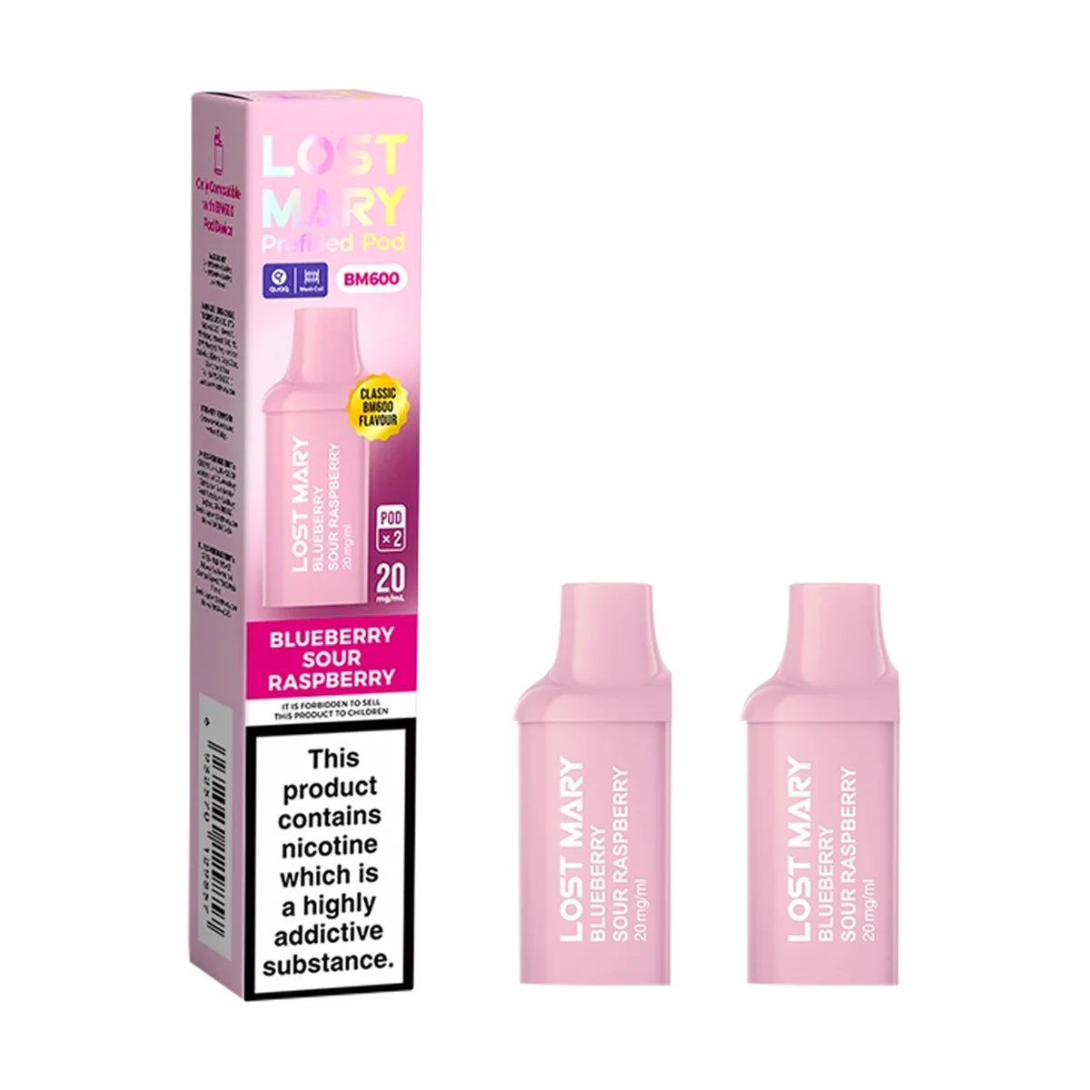 Blueberry Sour Raspberry Lost Mary BM600 Pods