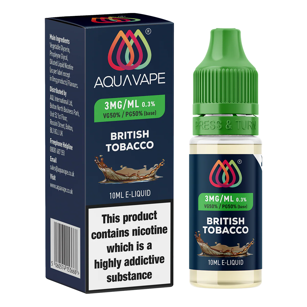 British Tobacco by Aquavape - 10ml - Image 2