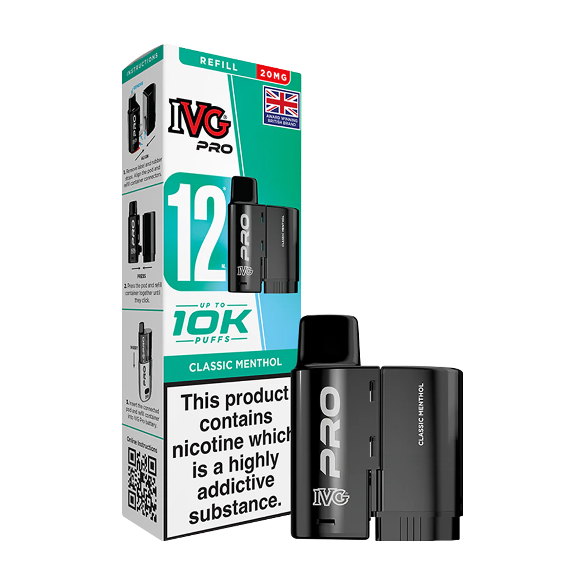Classic Menthol IVG Pro 12 Refill Pack