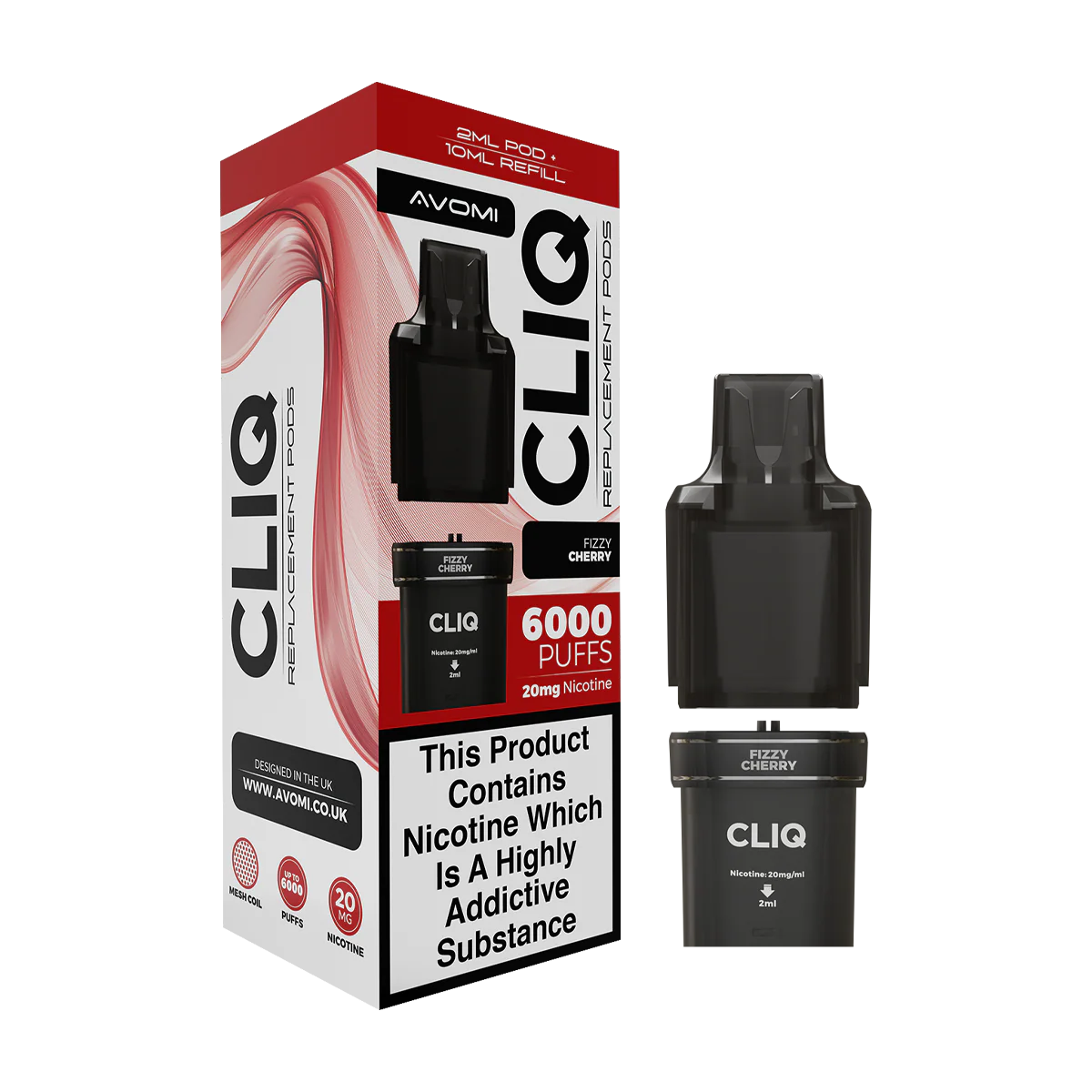 Fizzy Cherry Avomi Cliq 6000 Refill Pack