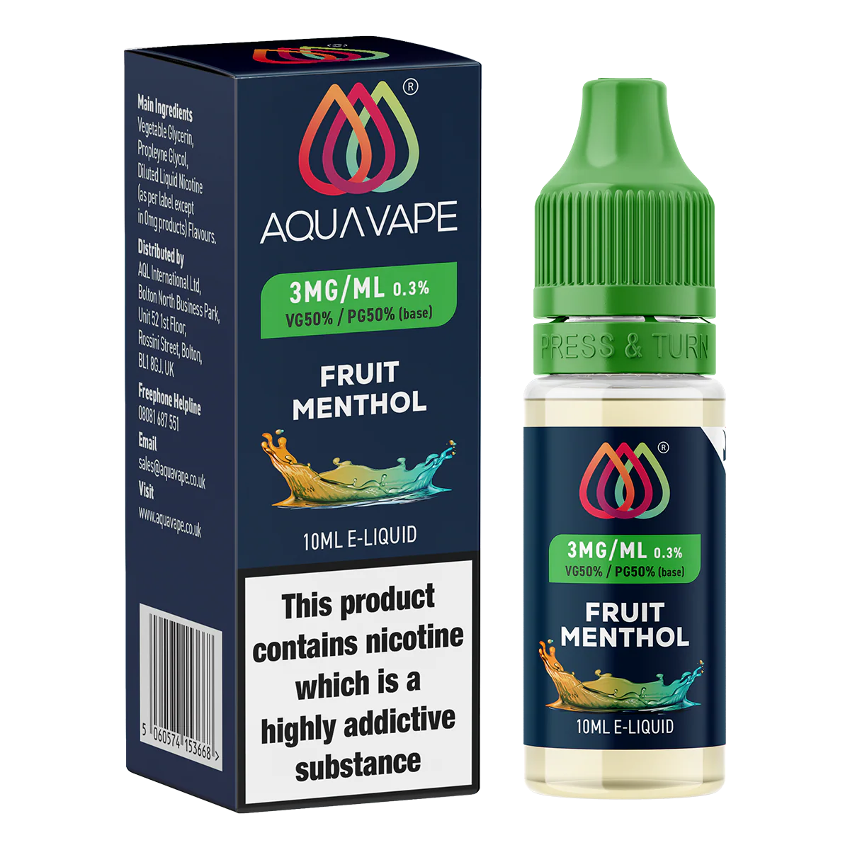 Fruit Menthol E-Liquid by Aquavape - 10ml - Image 3