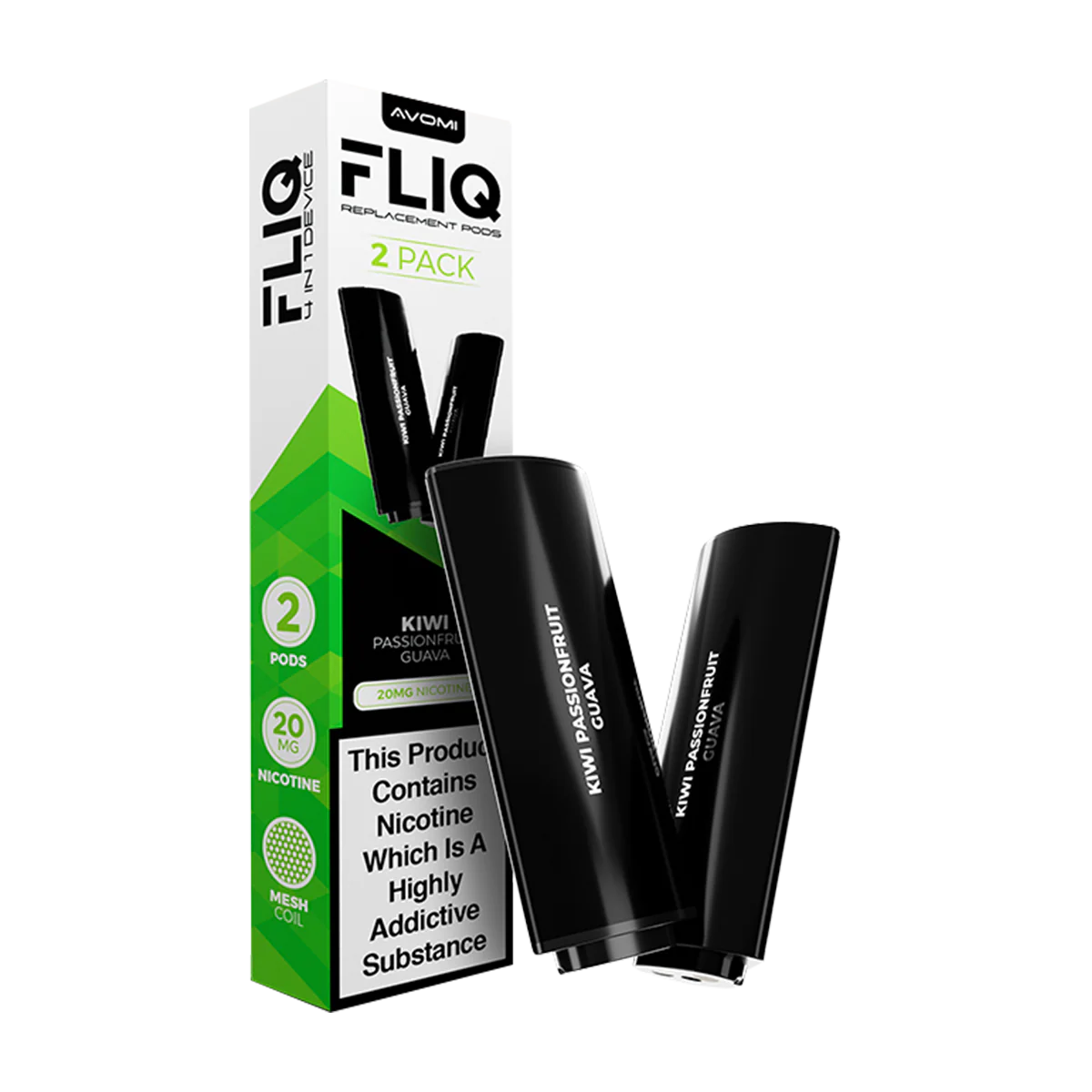 Kiwi Passionfruit Guava Avomi Fliq 4in1 Pods