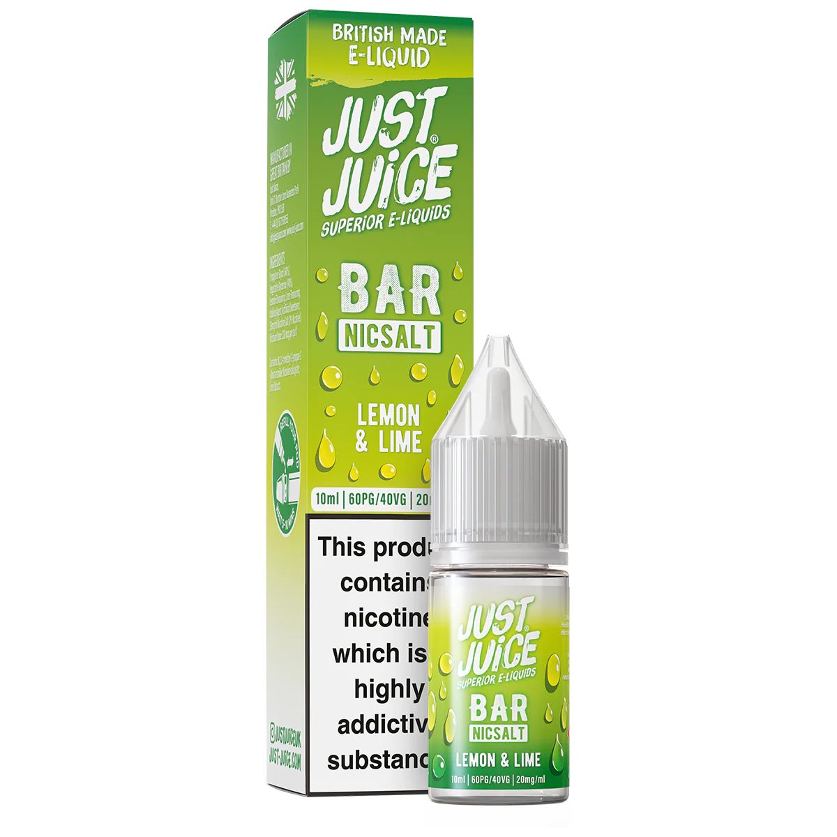 Lemon & Lime Bar Nic Salt by Just Juice 10ml