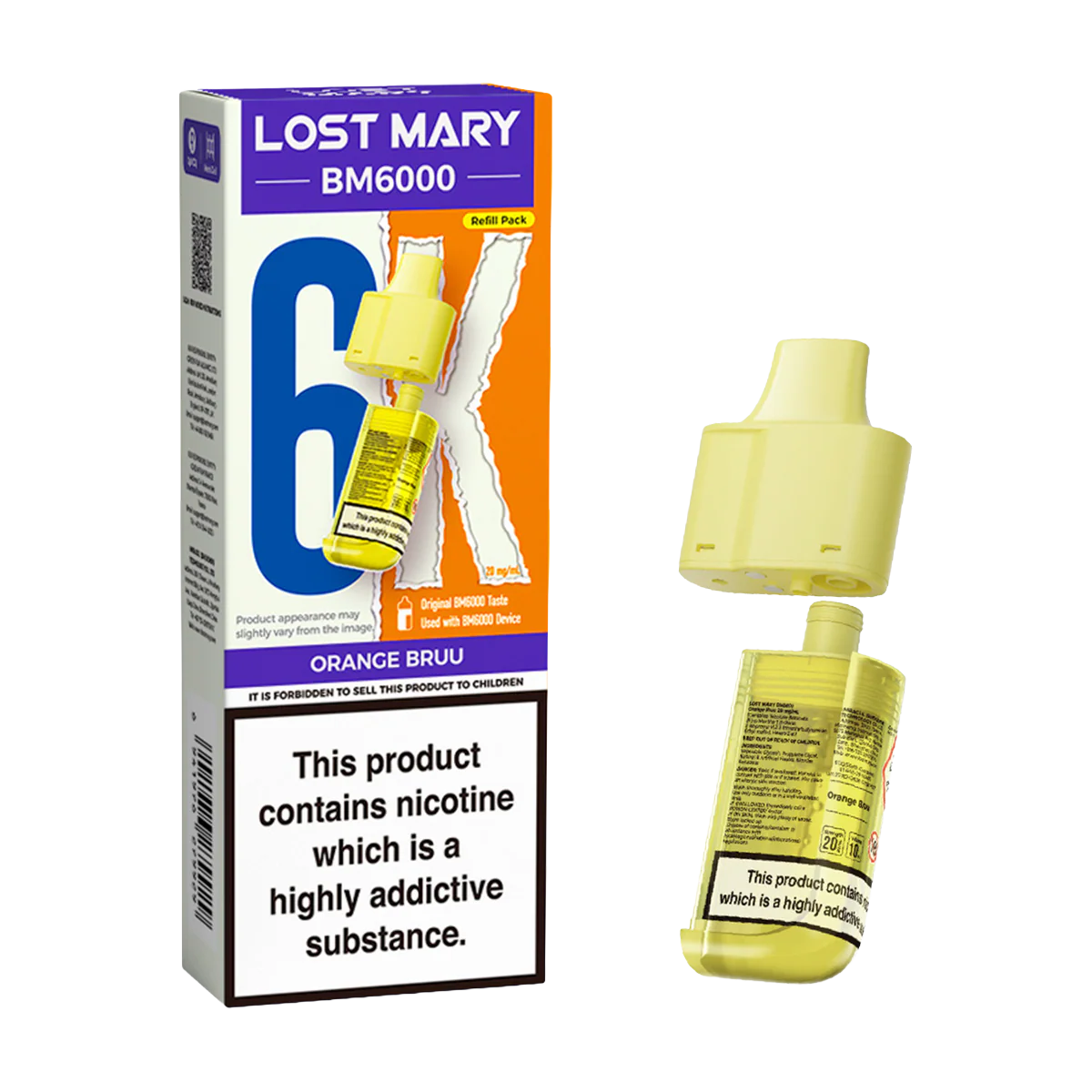 Orange Bruu Lost Mary BM6000 Refill Pack