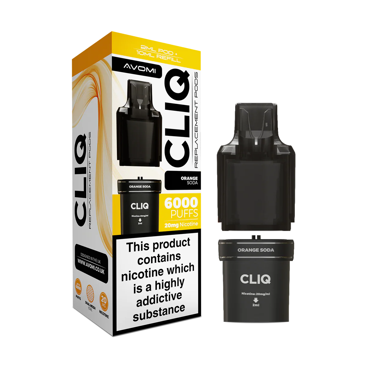 Orange Soda Avomi Cliq 6000 Refill Pack
