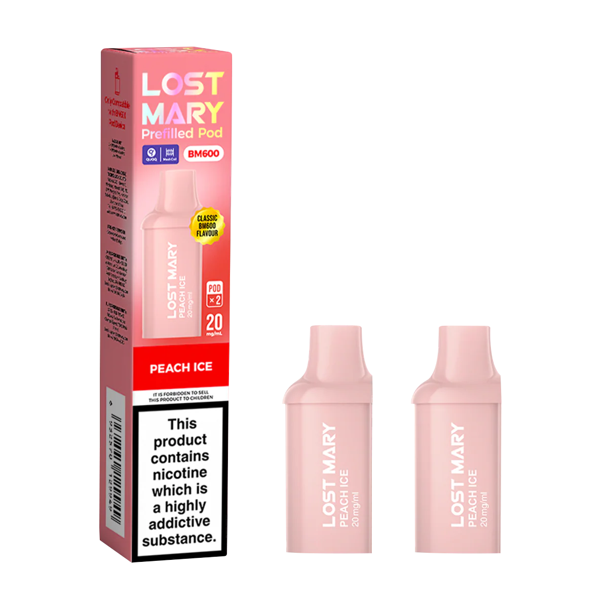 Peach Ice Lost Mary BM600 Pods