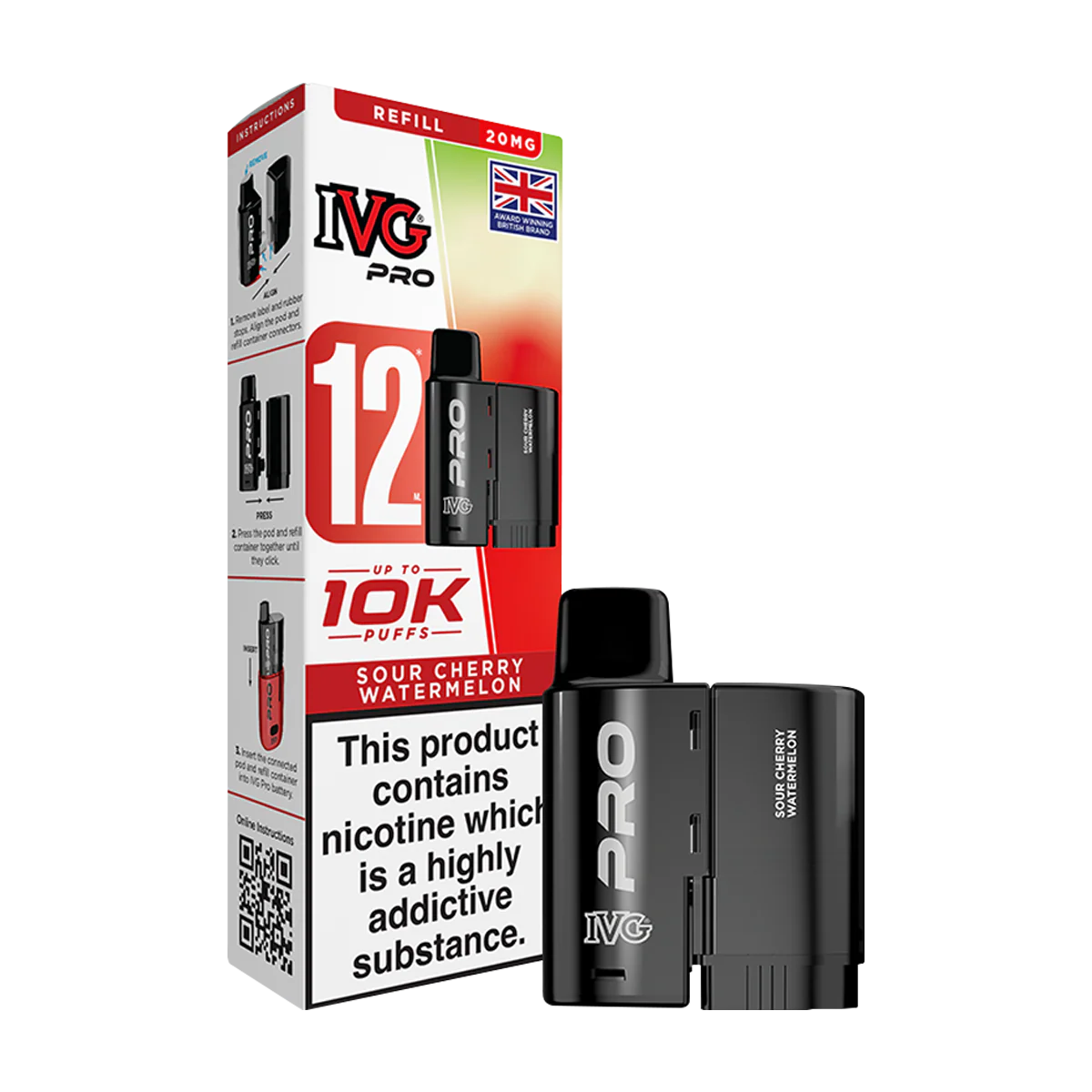 Sour Cherry Watermelon IVG Pro 12 Refill Pack
