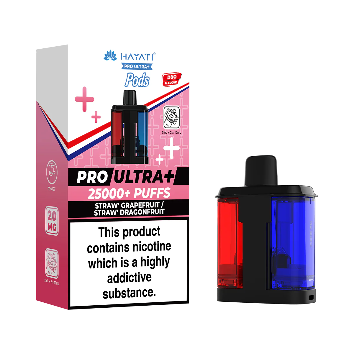 Straw' Grapefruit / Straw' Dragonfruit Hayati Pro Ultra Plus Refill Pack