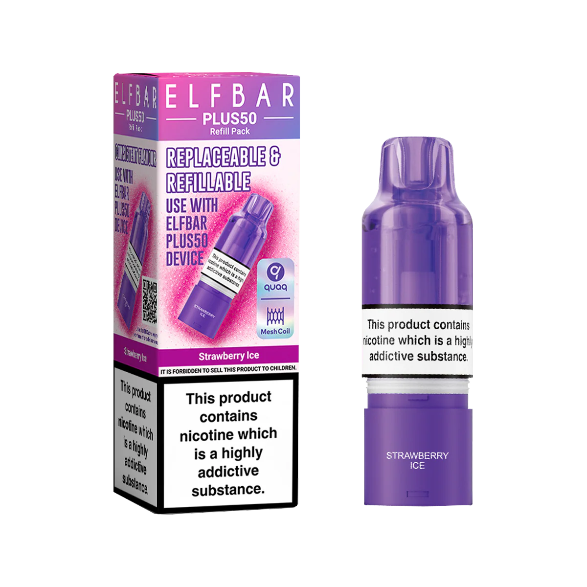 Strawberry Ice ElfBar Plus 50 Refill Pack