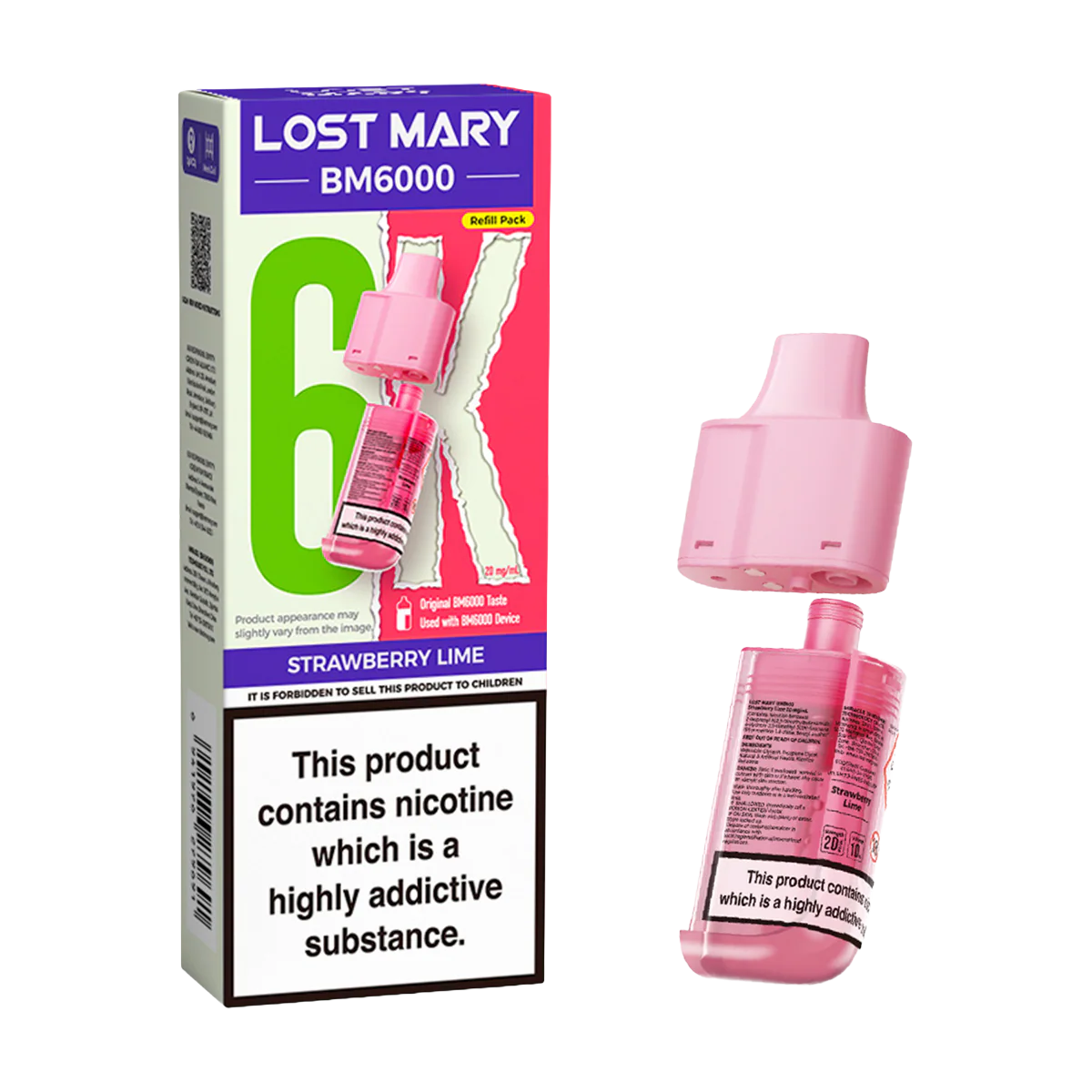 Strawberry Lime Lost Mary BM6000 Refill Pack
