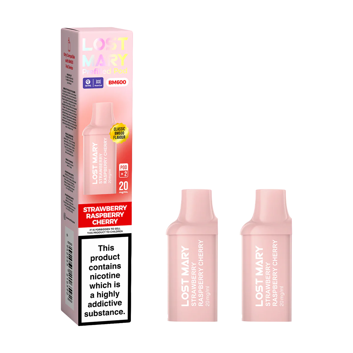 Strawberry Raspberry Cherry Lost Mary BM600 Pods