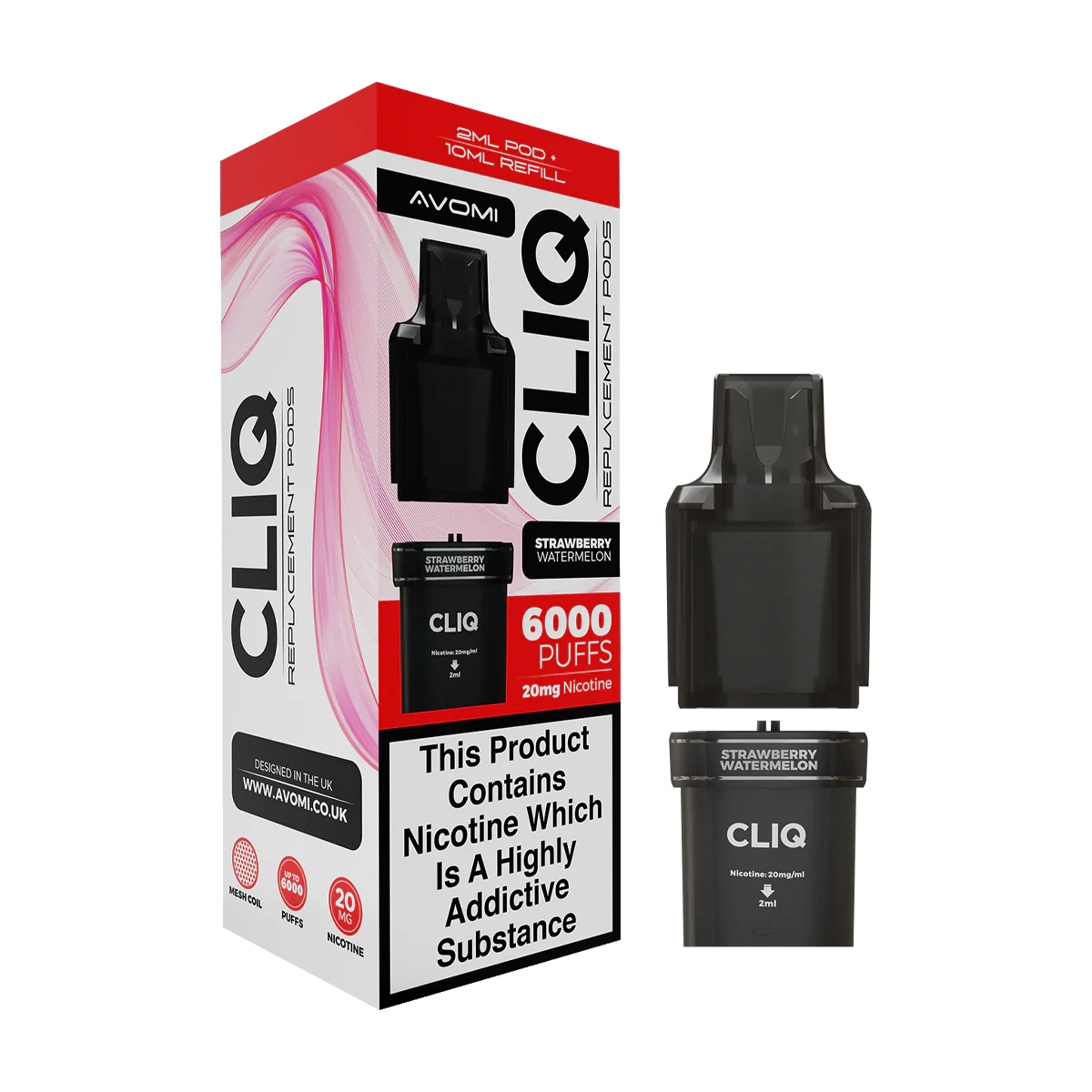 Strawberry Watermelon Avomi Cliq 6000 Refill Pack
