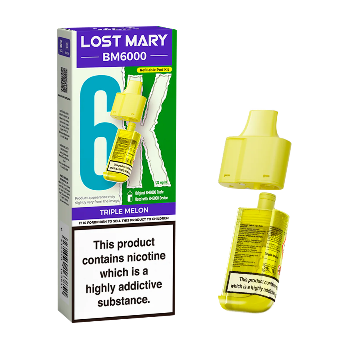 Triple Melon Lost Mary BM6000 Refill Pack