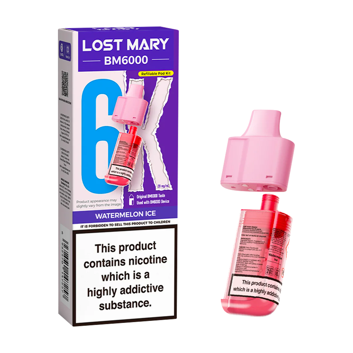 Watermelon Ice Lost Mary BM6000 Refill Pack