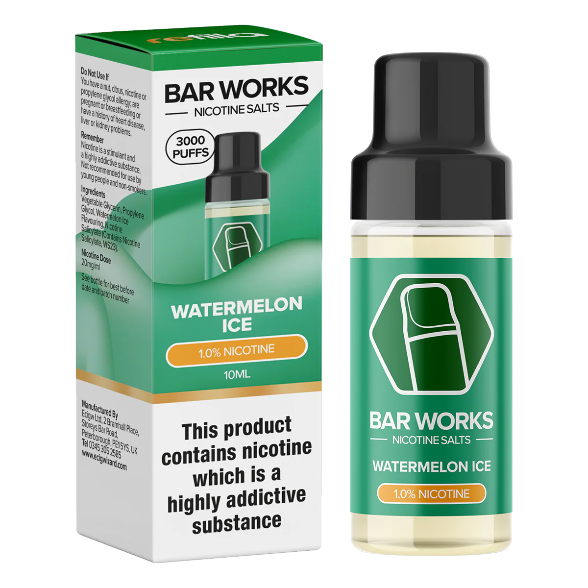 Watermelon Ice Nic Salt by Refilla